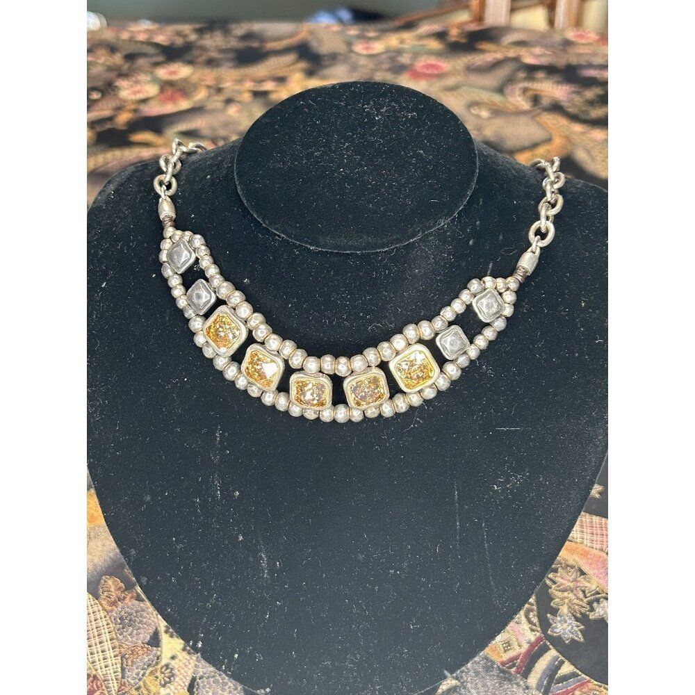 Vidda Golden Quartz & Silver Beaded Necklace